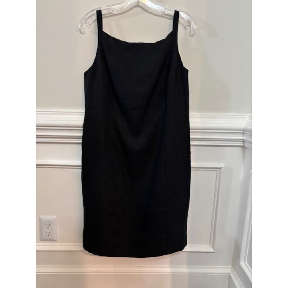 Ralph Lauren Dress Shift 100% Linen Sleeveless Black Size 14 Petite 14P Capsule